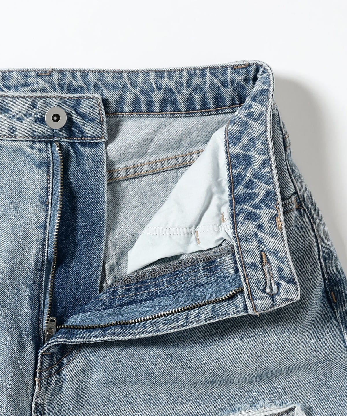 【ラック】カットオフ デニムパンツ セール】cut off wide denim pants / カットオフワイドデニム