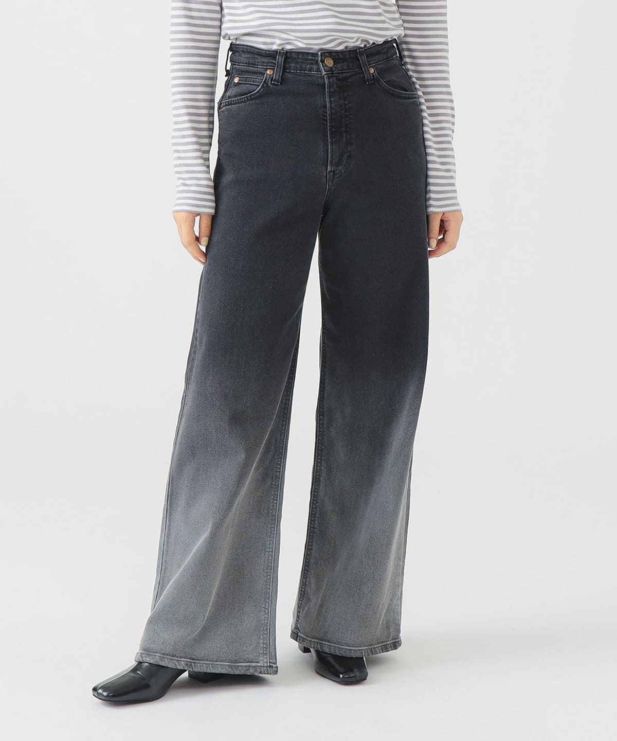 Lee リー / ストレッチ ワイド パンツ①(XS M) パンツ WOMEN BLACK FADE XS Lee リー / ストレッチ ワイド パンツ①(XS M) パンツ WOMEN BLACK FADE XS