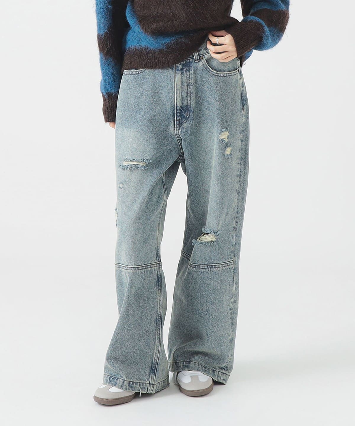 B:MING by BEAMS（ビーミング by ビームス）ダメージ デニムパンツ