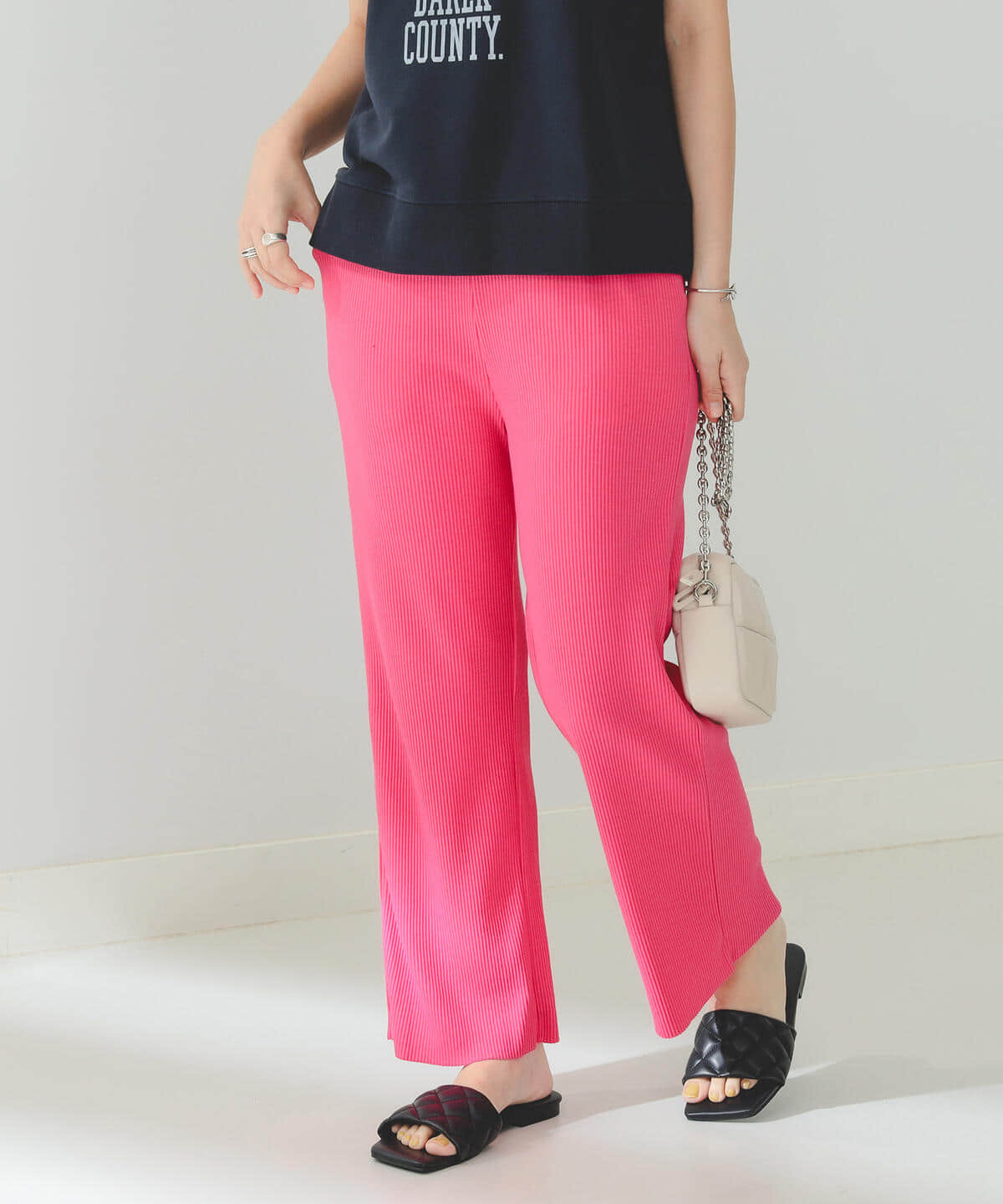 リブ イージー パンツ パンツ WOMEN PINK M リブ イージー パンツ パンツ WOMEN PINK M