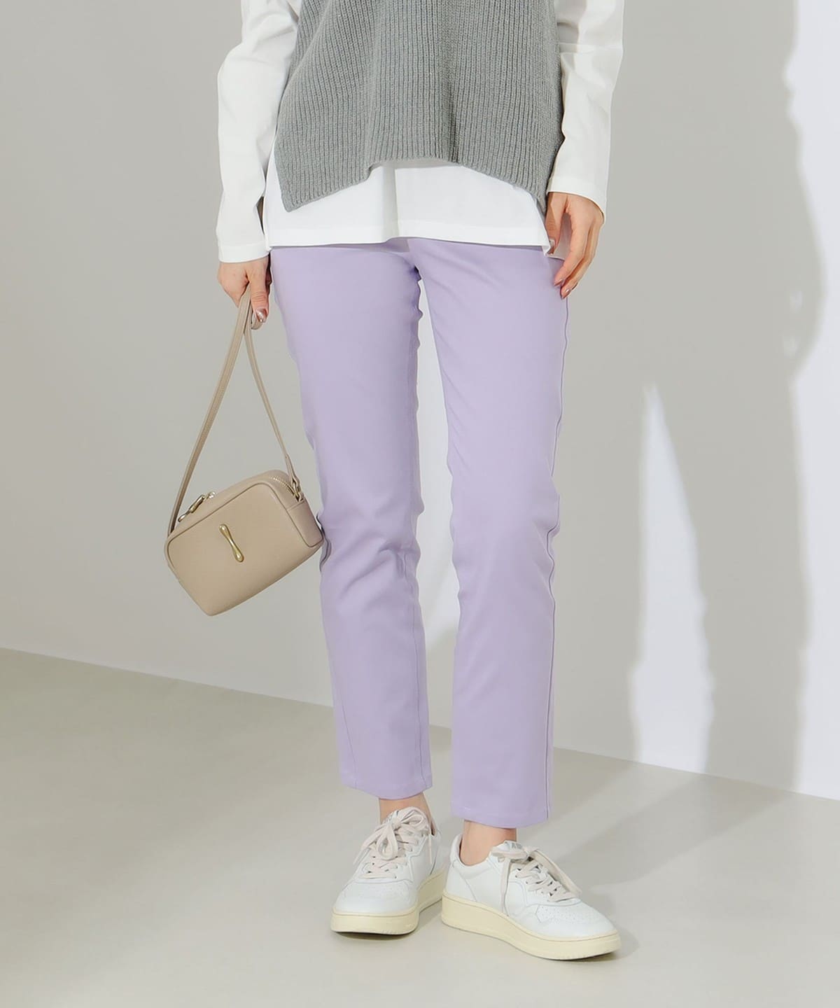 ストレッチ テーパード パンツ パンツ WOMEN LIGHT PURPLE M ストレッチ テーパード パンツ パンツ WOMEN LIGHT PURPLE M