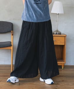 Sara mallika / Cotton Jacquard Gather Wide Pants