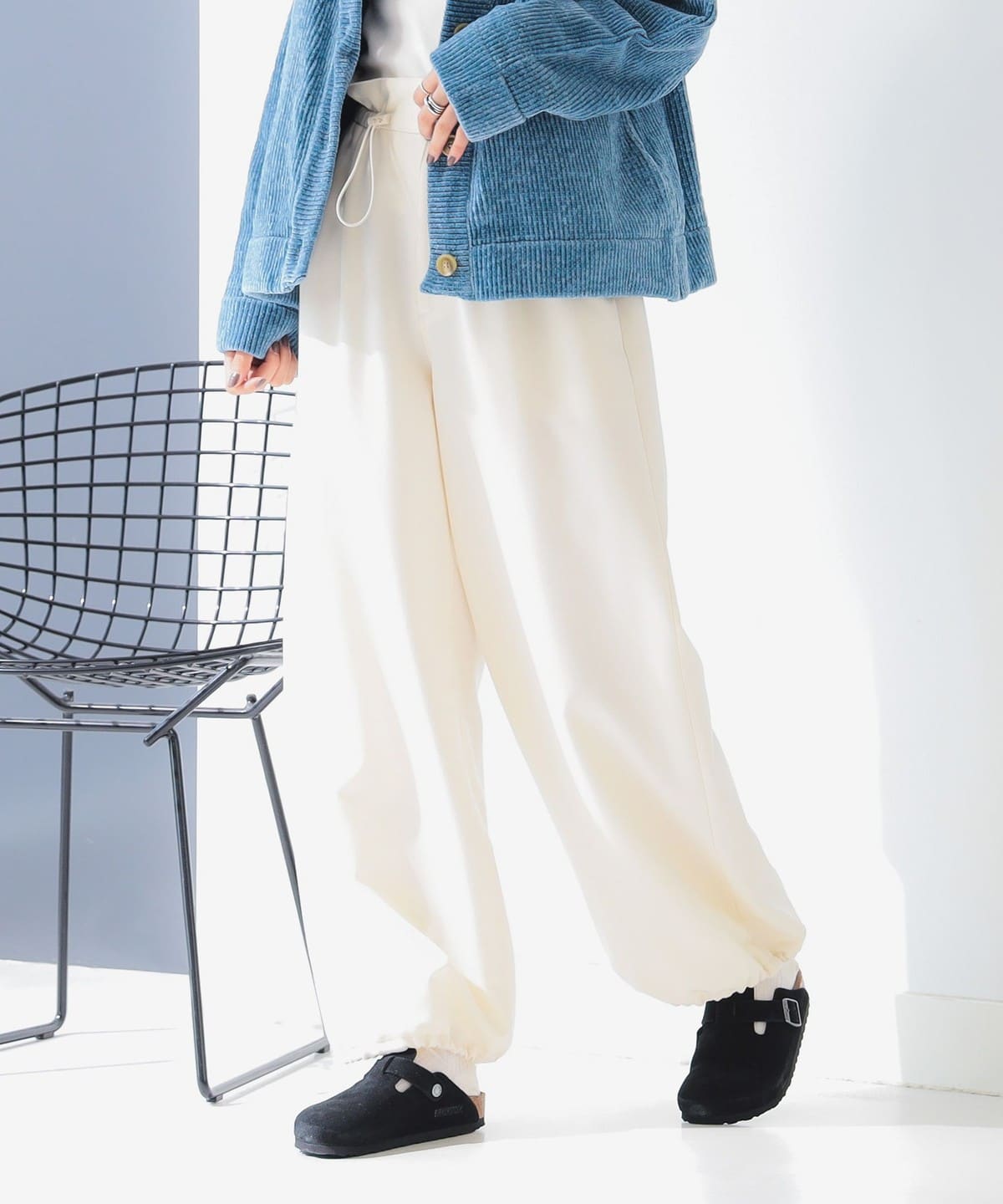 【萠】バルーンパンツ♡新品 HUIS×尾州”縮絨ウールフランネルバルーンパンツ（グレージュ）【ユニ