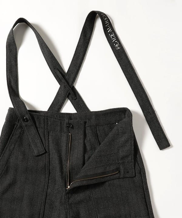 【新品】ルミノーゾ・コムサ　ヘリンボーンウィンドウペンサスペンダーパンツ（茶）M B:MING by BEAMS（ビーミング by ビームス）GO TO HOLLYWOOD