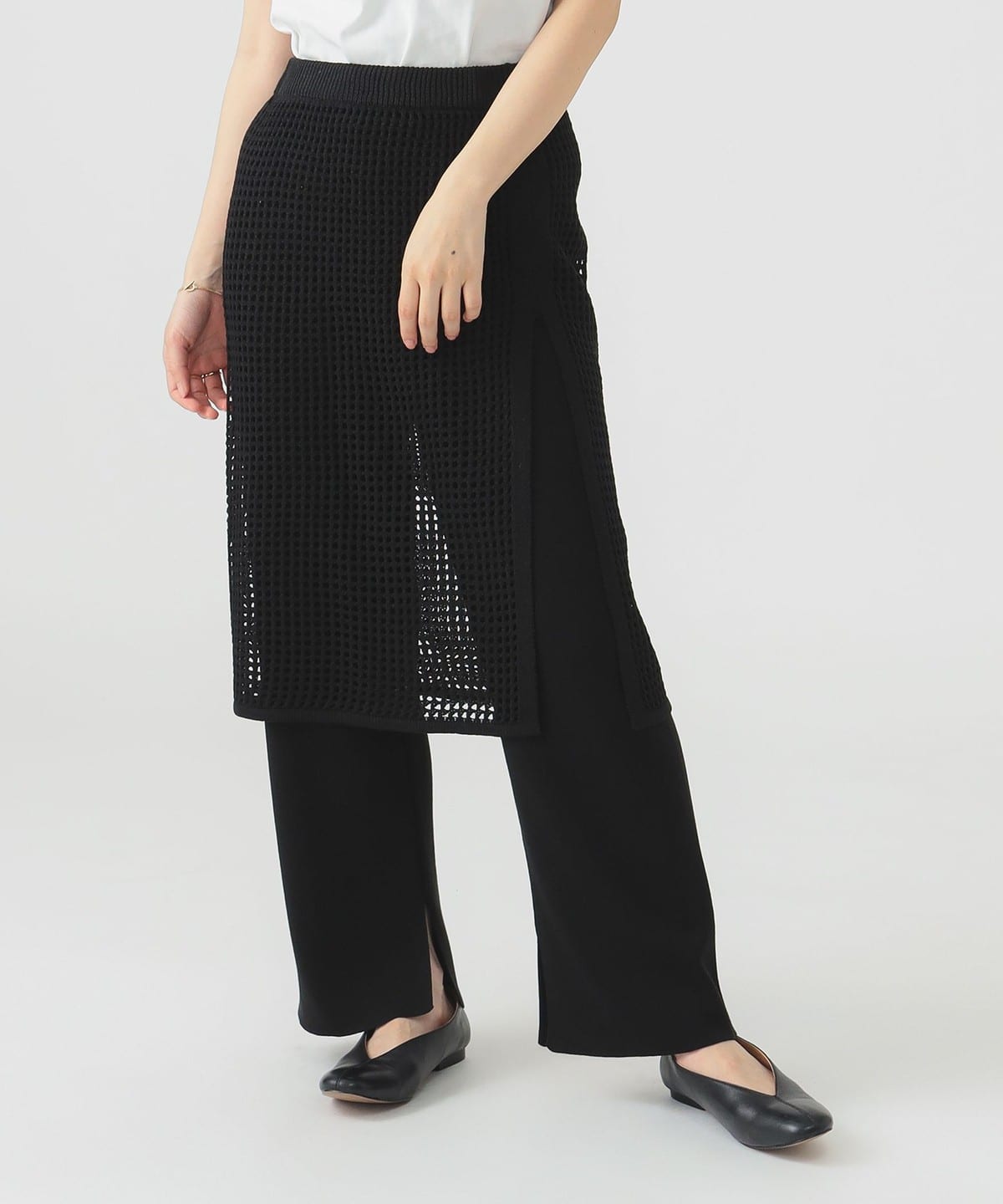 【6/25再値下げ】【手洗いOK】【セットアイテム】メッシュニット スカート × パンツ パンツ WOMEN BLACK ONE SIZE 【6/25再値下げ】【手洗いOK】【セットアイテム】メッシュニット スカート × パンツ パンツ WOMEN BLACK ONE SIZE