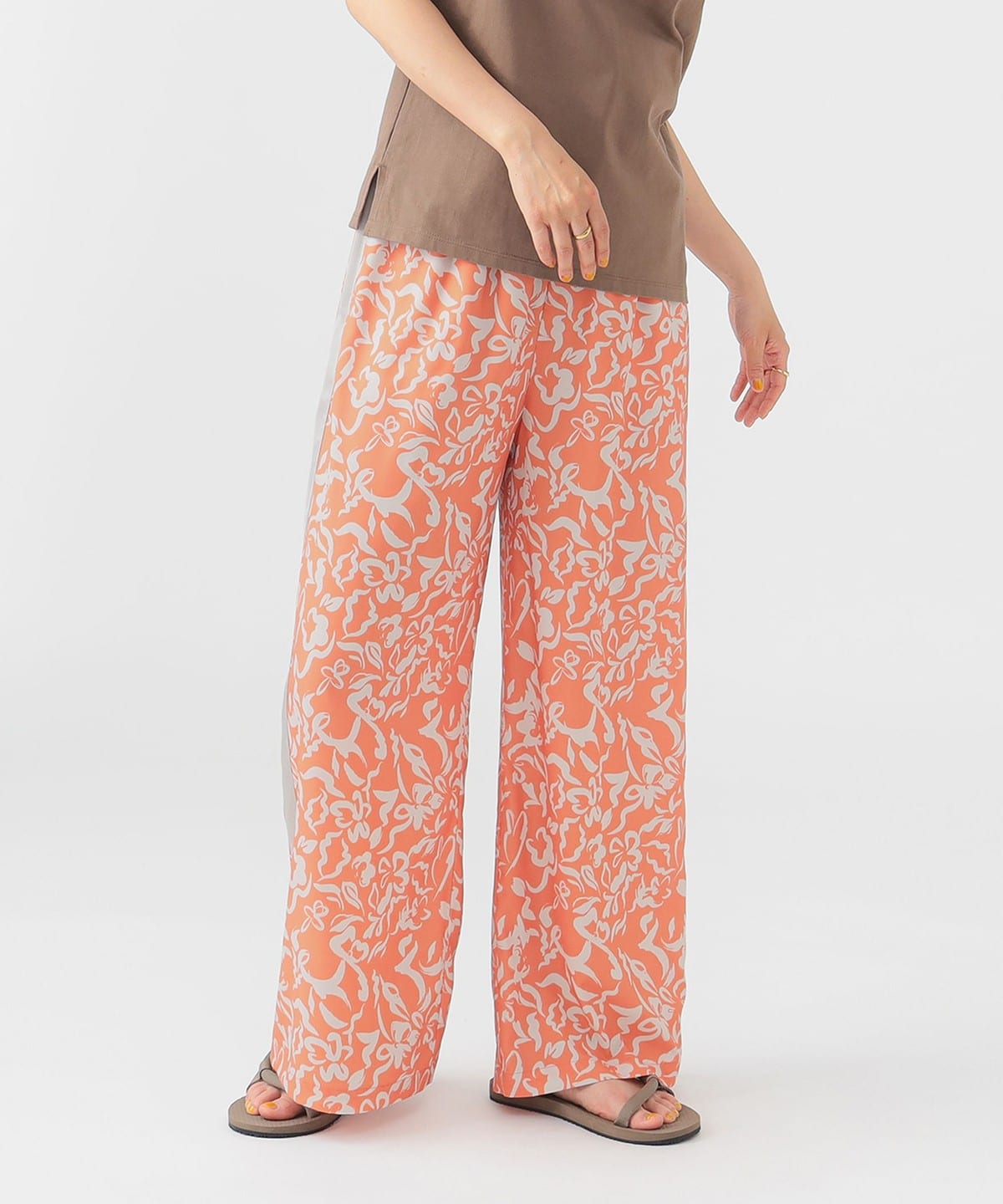 プリント ライン パンツ(S M) パンツ WOMEN ORANGE M プリント ライン パンツ(S M) パンツ WOMEN ORANGE M