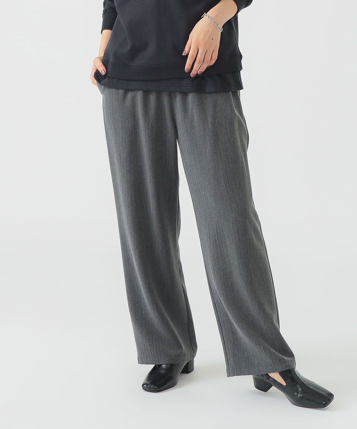 BEAMS♡定価3万！クリーニング済み！起毛ストレートパンツ♡ブラックグレー B:MING by BEAMS（ビーミング by ビームス）ワイドベルト パンツ