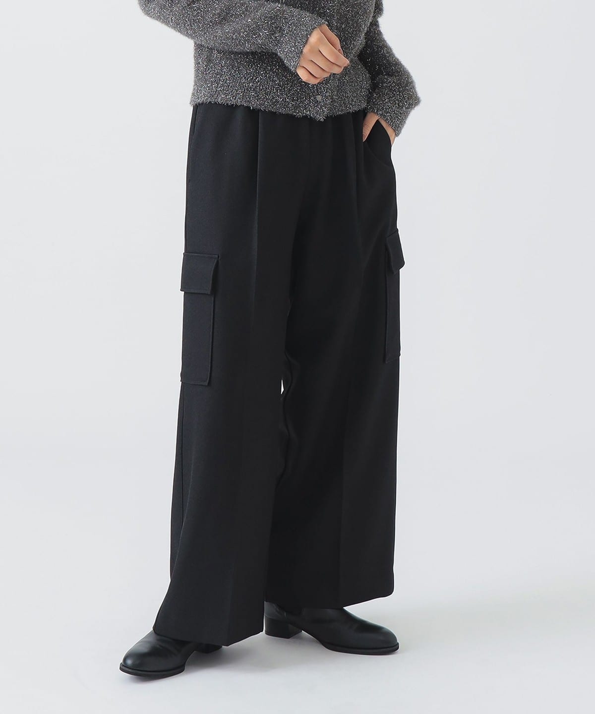 ウールライク カーゴパンツ パンツ WOMEN BLACK S ウールライク カーゴパンツ パンツ WOMEN BLACK S