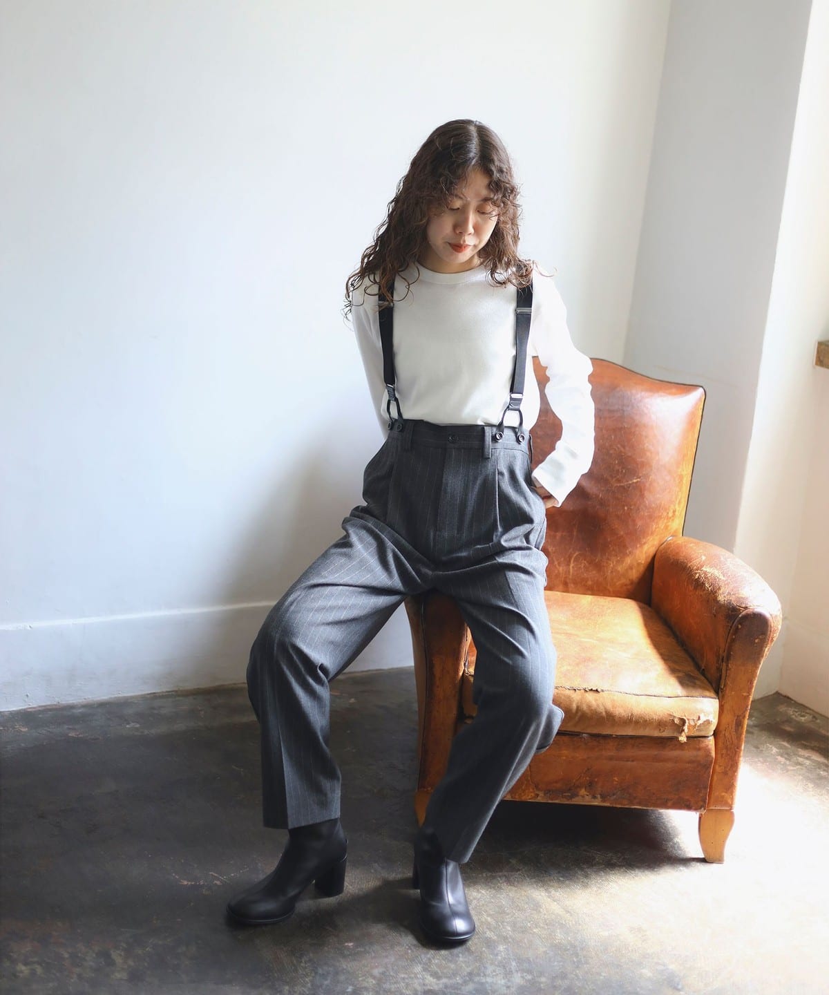 ambiance / STRIPE SUS PANTS パンツ WOMEN GREY S ambiance / STRIPE SUS PANTS パンツ WOMEN GREY S