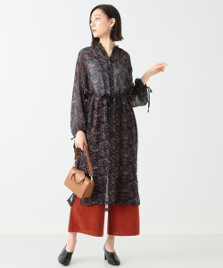 【洗える】B:MING by BEAMS / プリント マキシ丈ワンピース 18AW