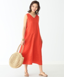 B:MING by BEAMS / ハードマンズ Vネックリネンワンピース 19SS