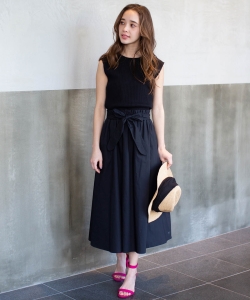 B:MING by BEAMS / テレコ×布帛 コンビワンピース 19SS