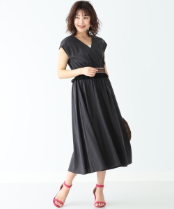 B:MING by BEAMS / リネン混 カシュクールワンピース 19SS