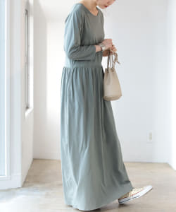 B:MING by BEAMS / オーガニックコットン 切替 マキシワンピース