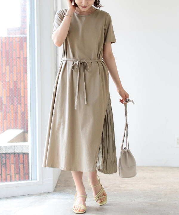 B Ming By Beams ビーミング By ビームス B Ming By Beams プリーツコンビ ワンピース 21ss ワンピース ワンピース 通販 Beams