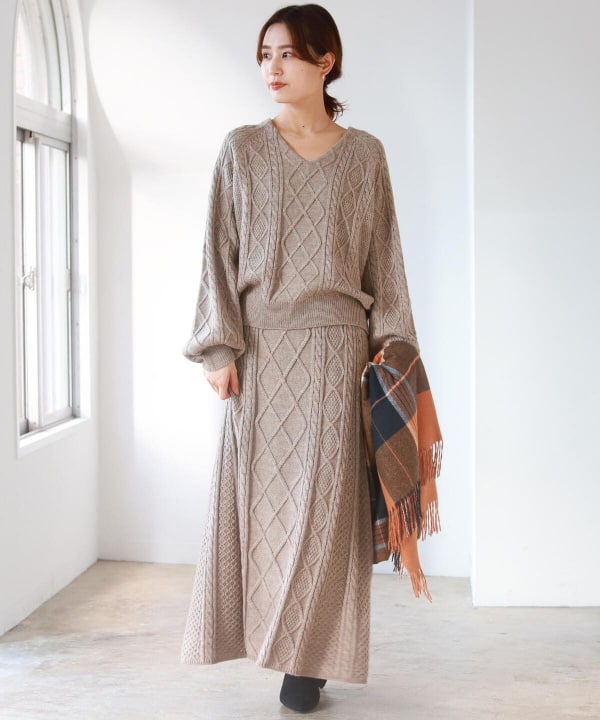 B Ming By Beams ビーミング By ビームス B Ming By Beams ケーブル Vネック セットアップ 21aw ワンピース その他ワンピース 通販 Beams