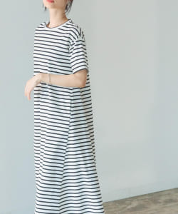 B:MING by BEAMS / シルケット フレア ハーフスリーブ ワンピース 22SS