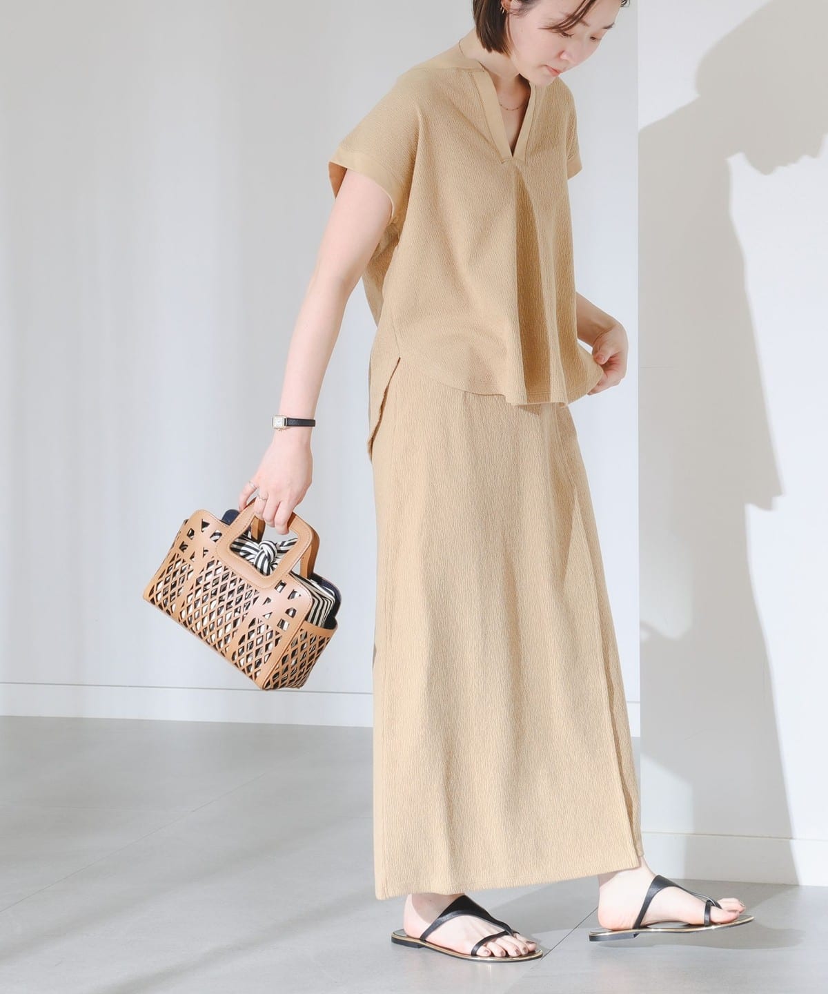 B:MING by BEAMS（ビーミング by ビームス）スラブ テレコ スカート