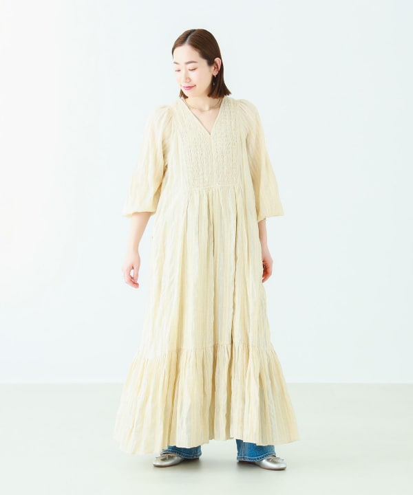 Sara mallika(サラマリカ) / 長袖ワンピース/M/コットン/刺繍