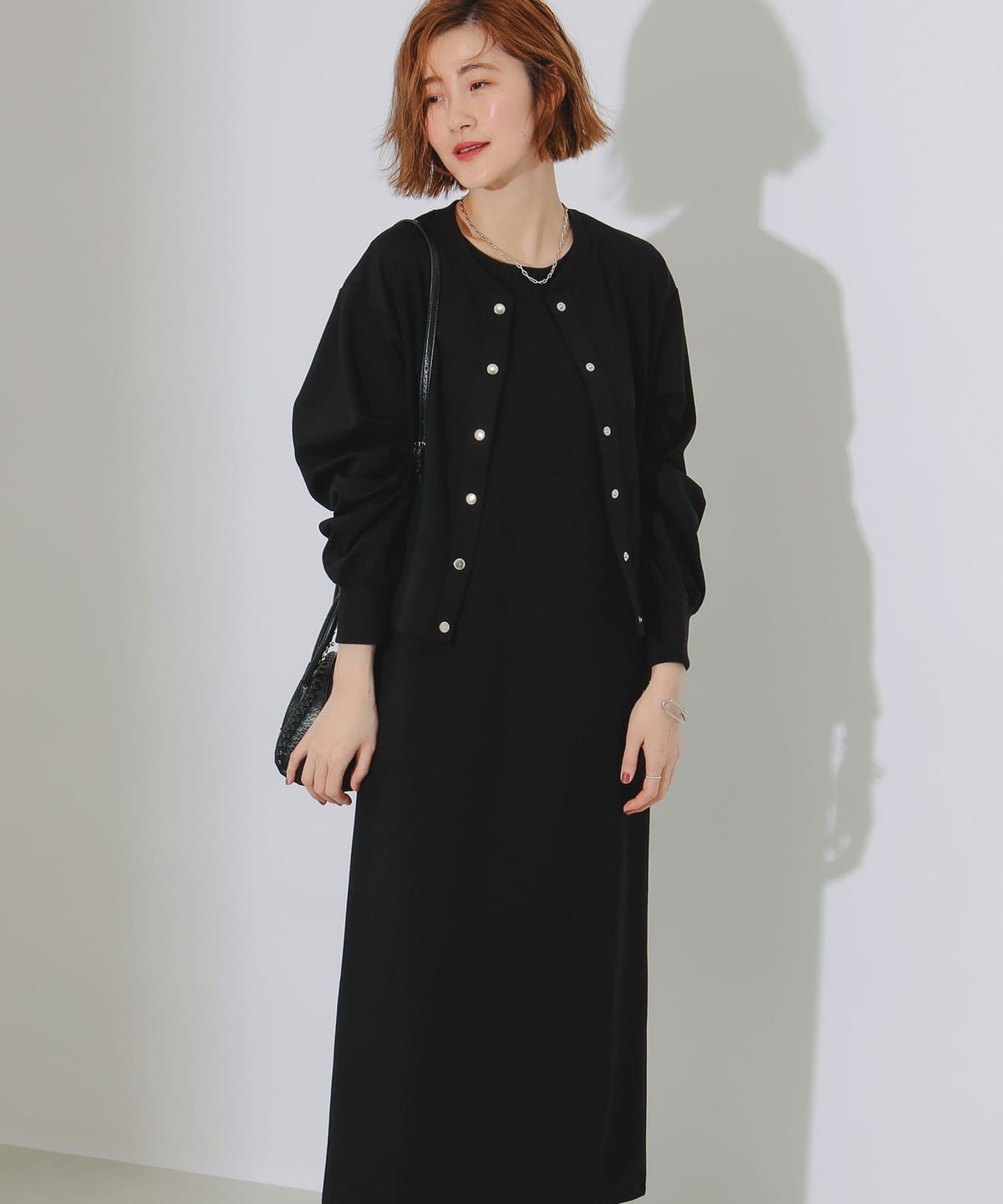 美品　TO BE CHlC 　ニット　ロング　カーディガン　46　黒　ワンピース t23297ss-01_1024x.jpg?v=1659404412