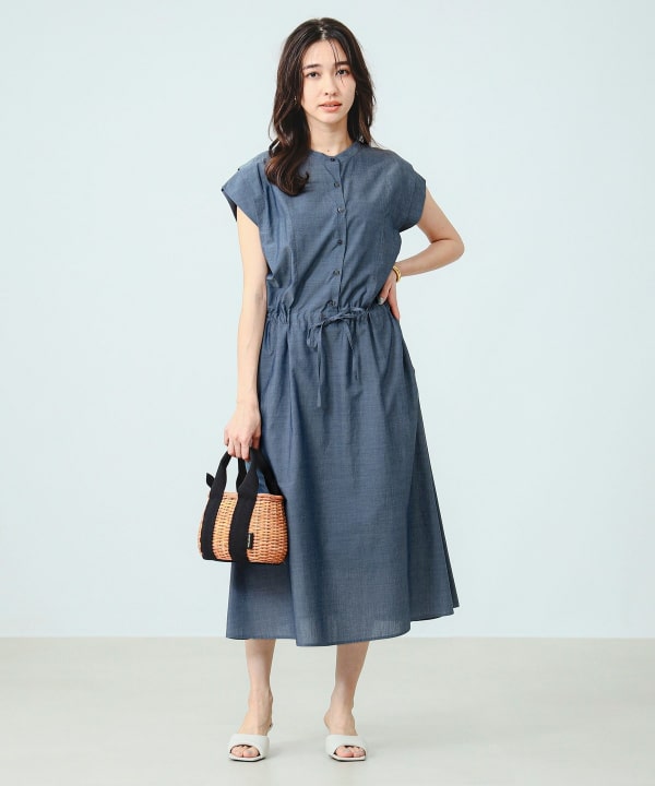 B:MING by BEAMS (B:MING by BEAMS) Band collar shirt dress