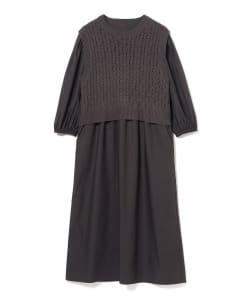 ニットベスト付き ワンピース