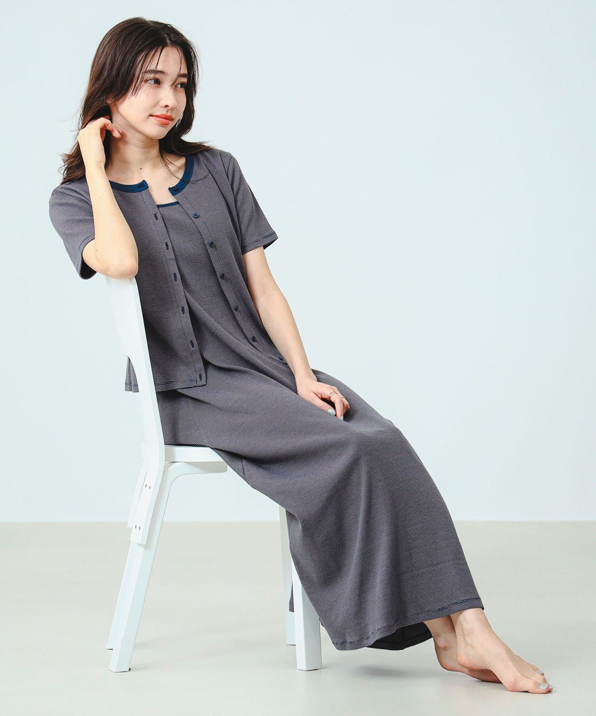キャミワンピース & カーディガン セット ワンピース WOMEN BLUE ONE SIZE キャミワンピース & カーディガン セット ワンピース WOMEN BLUE ONE SIZE