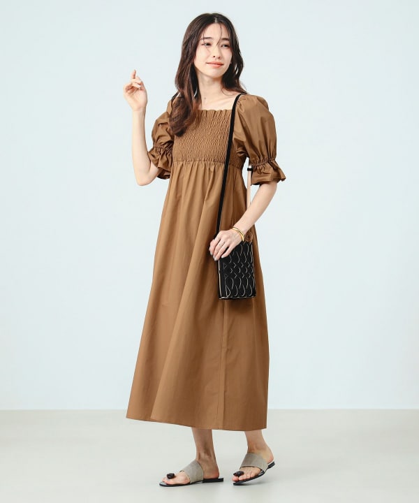 BEAMS シャーリングキャミワンピース B:MING by BEAMS（ビーミング by ビームス）シャーリング