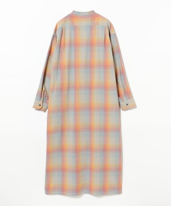 BEAMS BOY　綿　バンドカラー　ユーロドレスワンピース　ロングシャツ BEAMS BOY 綿 バンドカラー ユーロドレスワンピース ロングシャツ