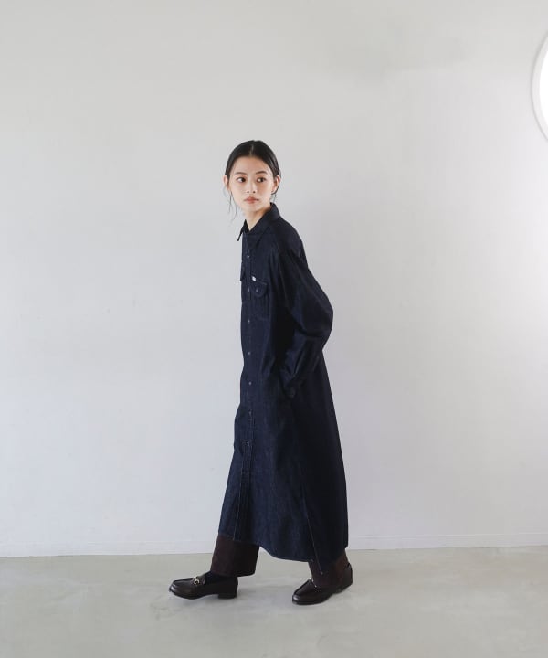 miumiu archive デニムシャツワンピース　00s サイドジップ ネイビー デニム シャツ | Miu Miu