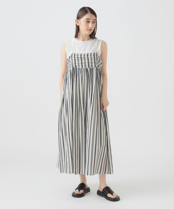 【お値下げ】BEAMS GOLF ストライプ フード付きワンピース BEAMS GOLF（ビームス ゴルフ）PURPLE LABEL / ボーダーニット