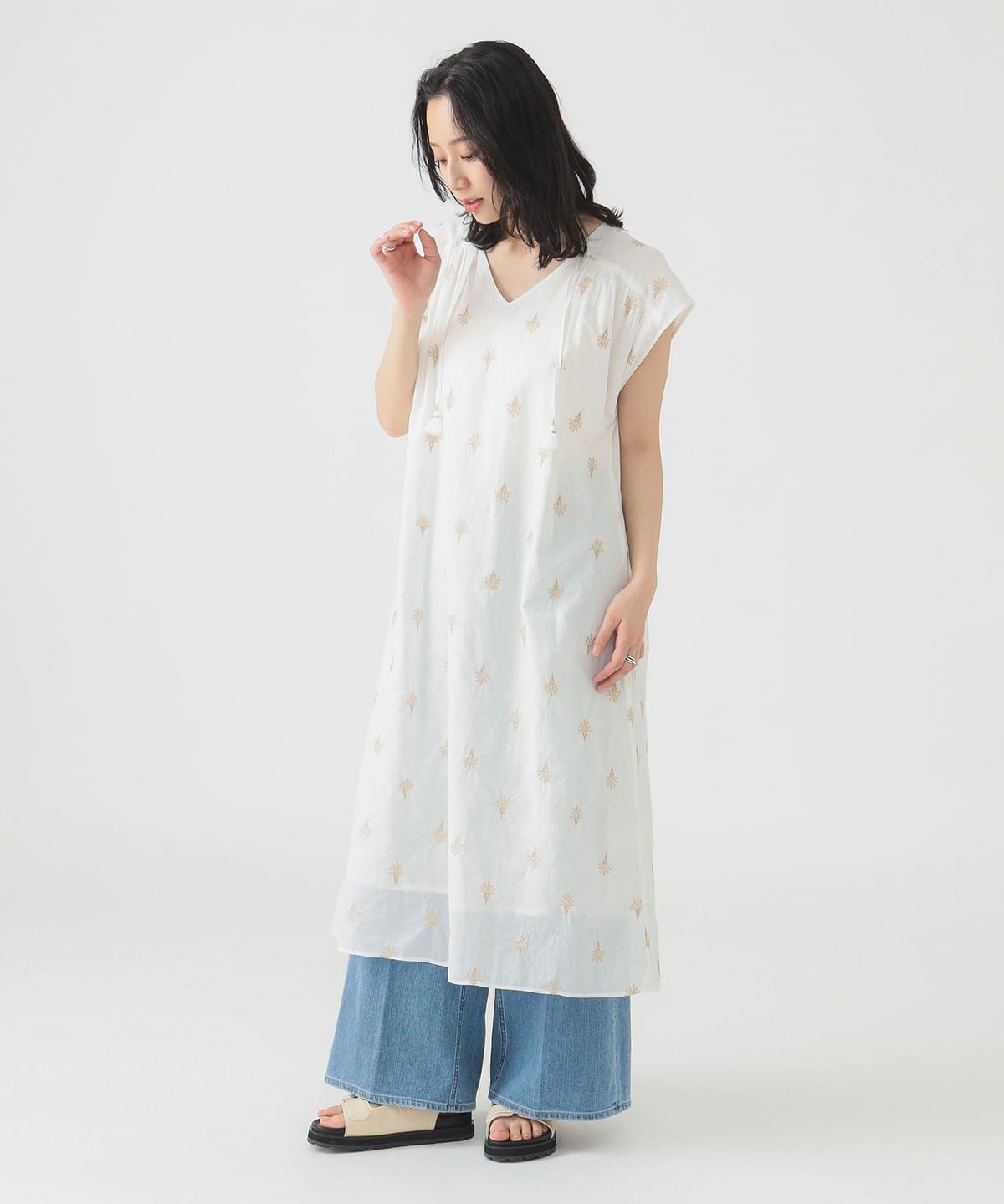 インド 総刺繍 ワンピース(S M) ワンピース WOMEN OFF WHITE M インド 総刺繍 ワンピース(S M) ワンピース WOMEN OFF WHITE M