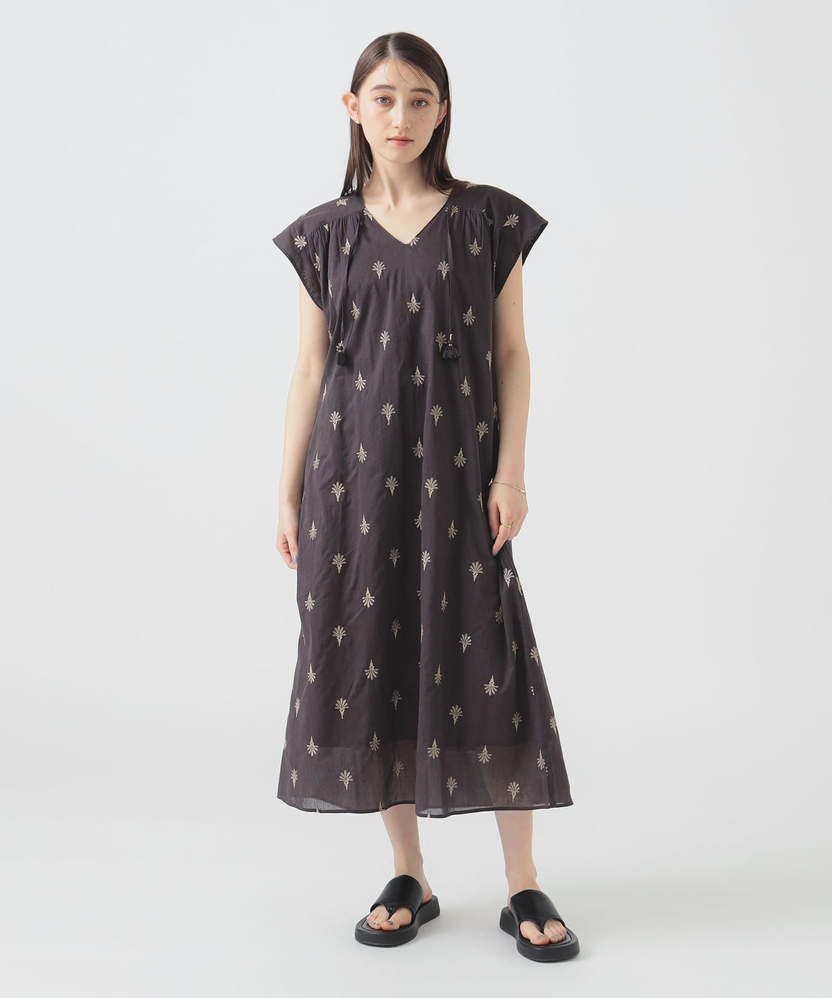 【手洗いOK】インド 総刺繍 ワンピース(S M) ワンピース WOMEN INK BLACK M 【手洗いOK】インド 総刺繍 ワンピース(S M) ワンピース WOMEN INK BLACK M
