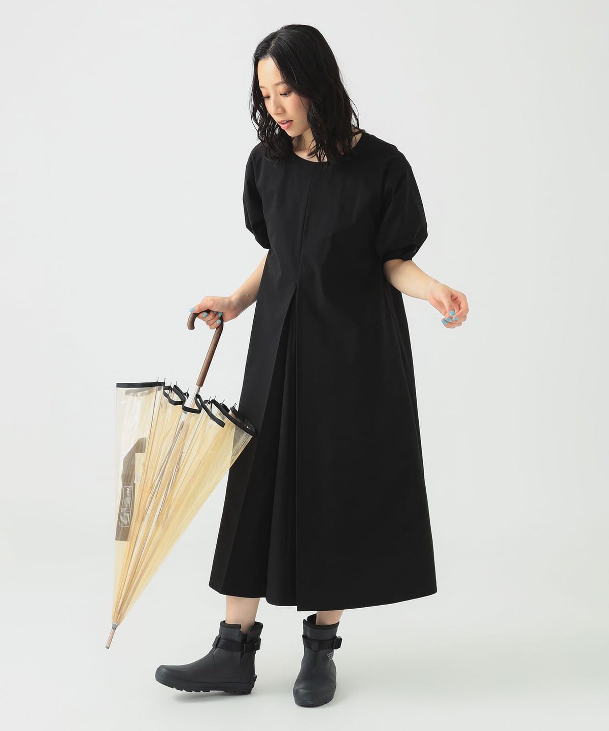 撥水 タック ワンピース(S L) ワンピース WOMEN BLACK S 撥水 タック ワンピース(S L) ワンピース WOMEN BLACK S