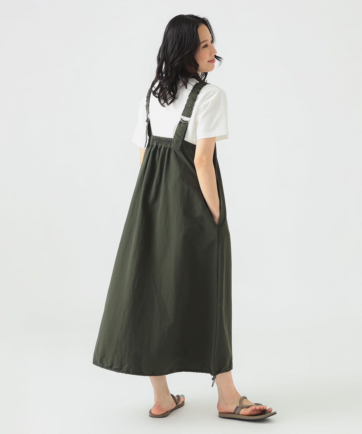 ビームスボーイ　バルーンジャンパースカート　ネイビー B:MING LIFE STORE by BEAMS｜撥水 バルーン ジャンパースカート