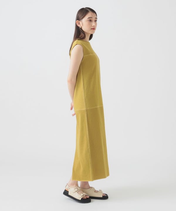 期間限定お値下新品未使用タグ付破格ビームスベージュ ノースリーブ オールインワン B:MING by BEAMS（ビーミング by ビームス）ノット マキシ