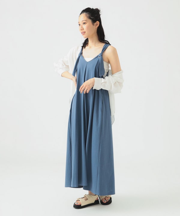 【美品】BEAMSGOLF ファー付きノースリーブワンピース ネイビー BEAMSGOLF ファー付きノースリーブワンピース ネイビー ゴルフ