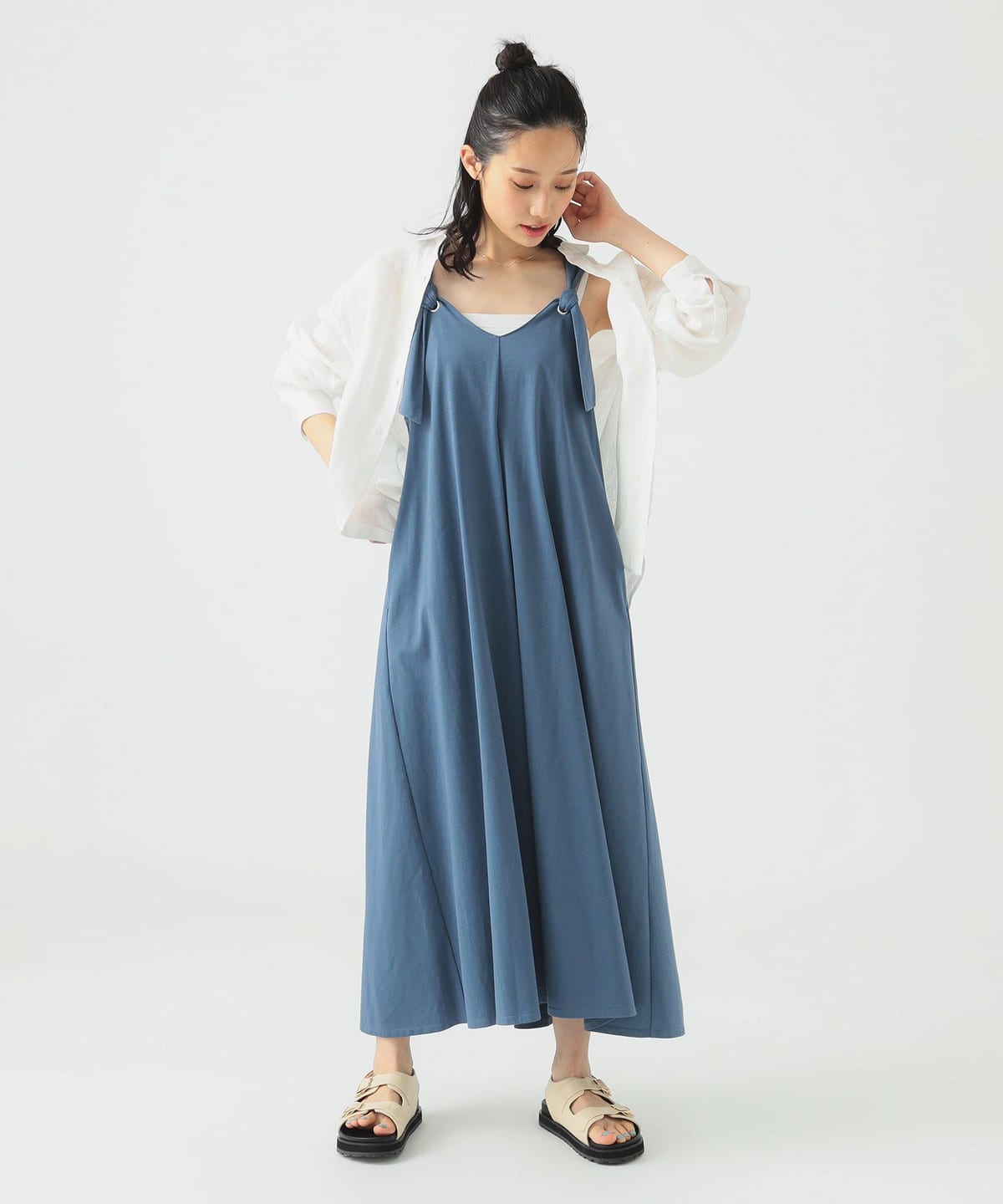 カットマキシ ワンピース(S M) ワンピース WOMEN GREYISH BLUE M カットマキシ ワンピース(S M) ワンピース WOMEN GREYISH BLUE M