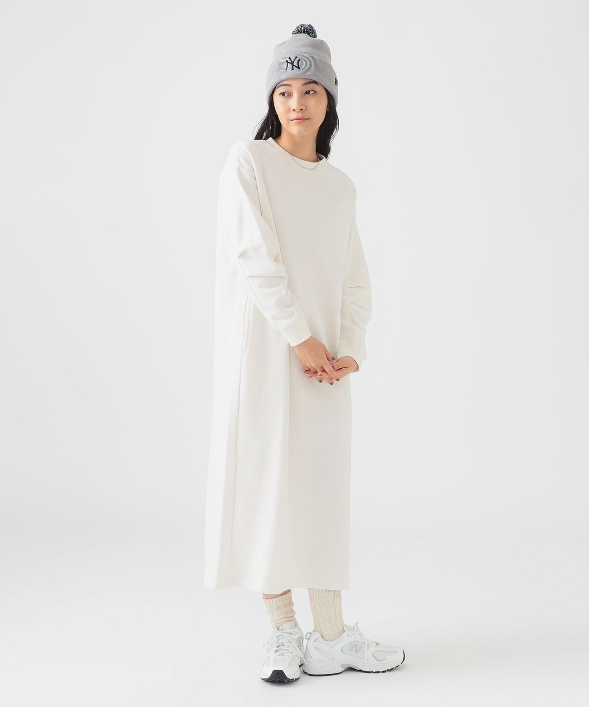 袖フォルム 裏毛 ワンピース(S M) ワンピース WOMEN IVORY S 袖フォルム 裏毛 ワンピース(S M) ワンピース WOMEN IVORY S