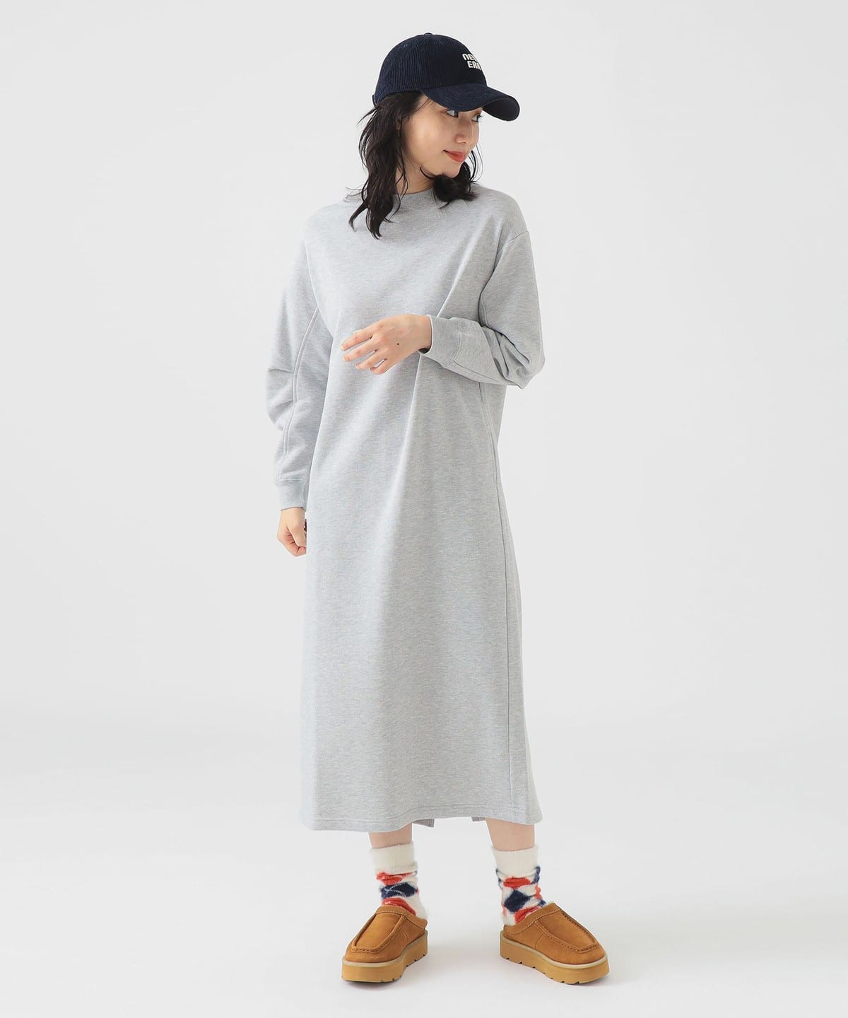 袖フォルム 裏毛 ワンピース(S M) ワンピース WOMEN TOP GREY S 袖フォルム 裏毛 ワンピース(S M) ワンピース WOMEN TOP GREY S