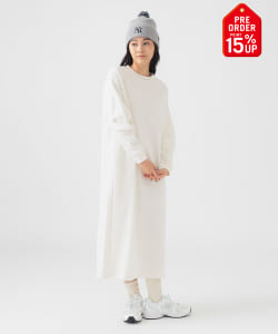 【+15%ポイントUP】袖フォルム 裏毛 ワンピース（S～M）