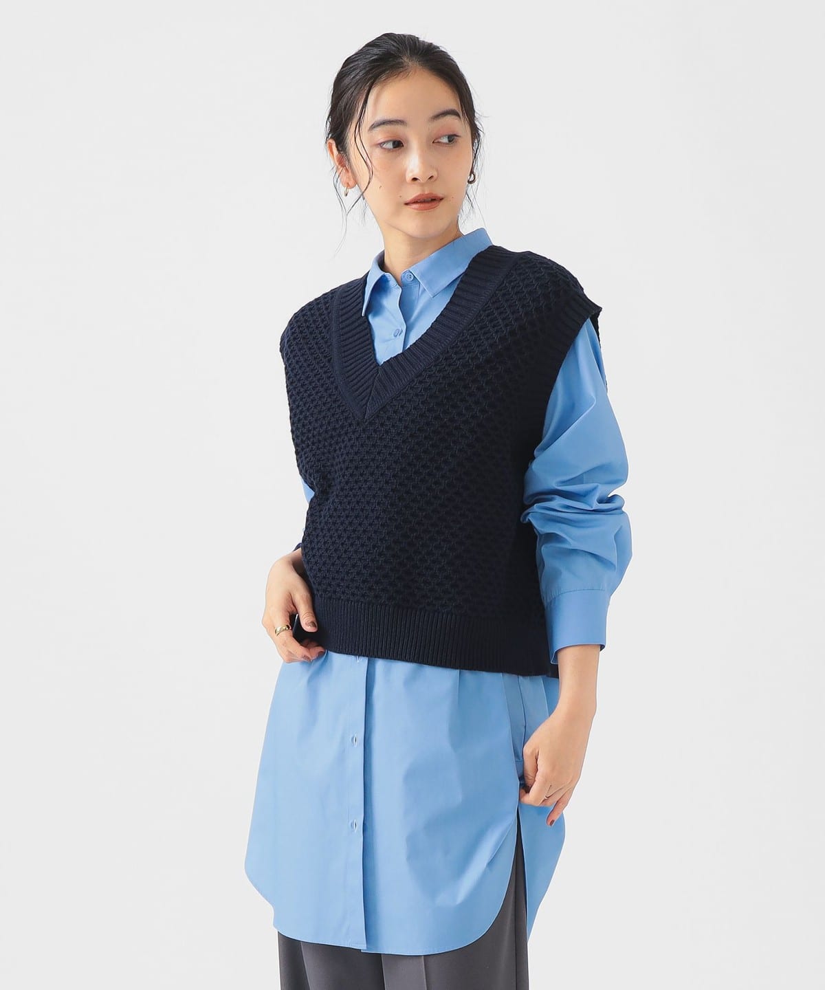 【セットアイテム】ベスト × ワンピース セット(S M) ワンピース WOMEN SAX×NAVY S 【セットアイテム】ベスト × ワンピース セット(S M) ワンピース WOMEN SAX×NAVY S