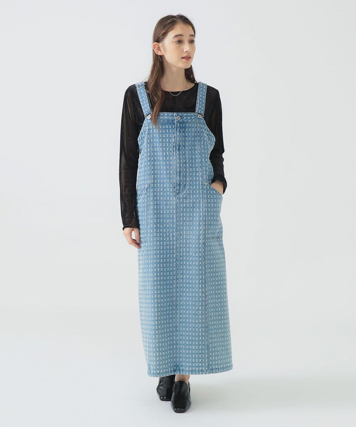 ジャカード デニム カーゴ ワンピース ワンピース WOMEN LIGHT INDIGO S ジャカード デニム カーゴ ワンピース ワンピース WOMEN LIGHT INDIGO S