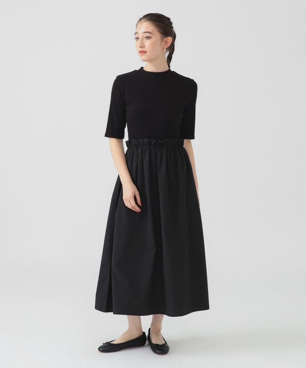 KUMIKYOKU NAVY】コンフォータブルドレープ フレアワンピース / 組曲