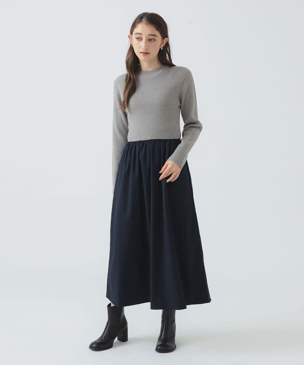 ドッキング ワンピース ワンピース WOMEN GREY*NAVY S ドッキング ワンピース ワンピース WOMEN GREY*NAVY S