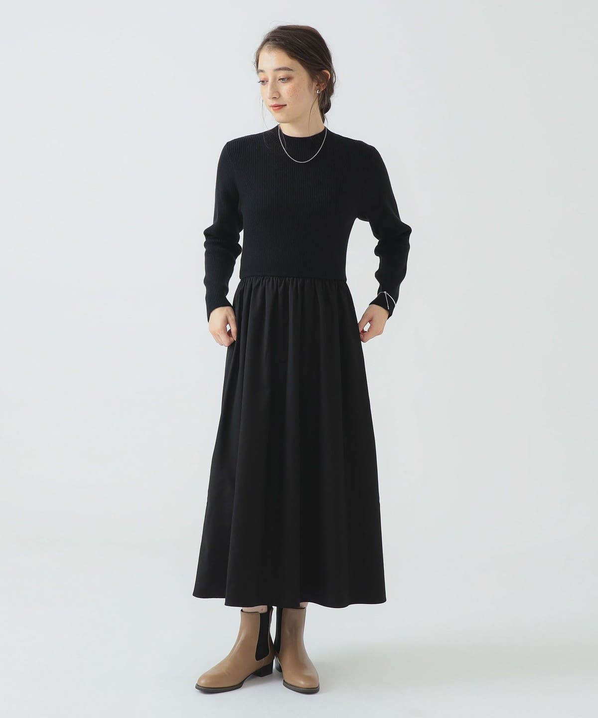 ドッキング ワンピース ワンピース WOMEN BLACK*BLACK S ドッキング ワンピース ワンピース WOMEN BLACK*BLACK S