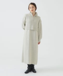 レイヤード風 ニット ワンピース