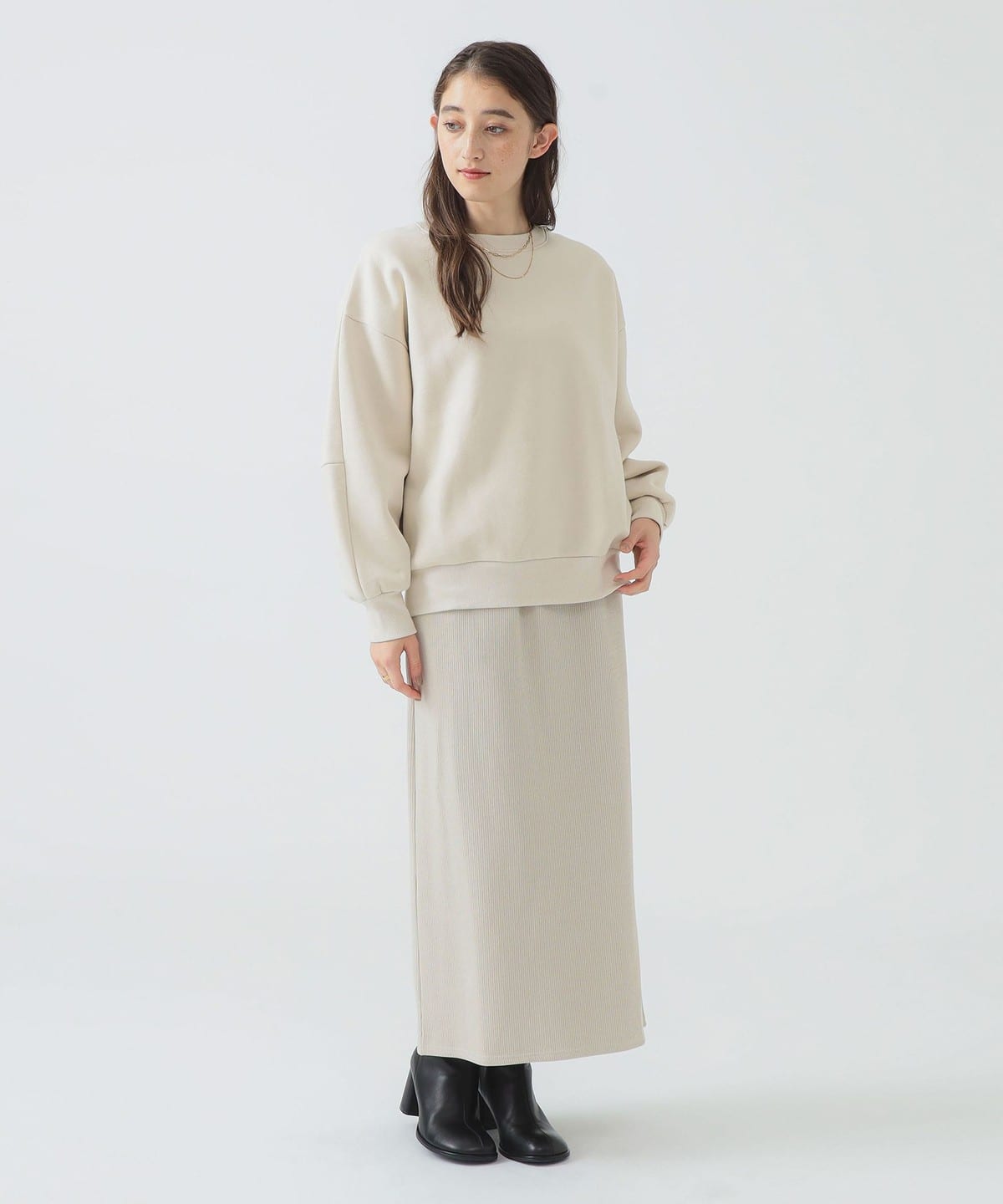 裏起毛カットソー×スカート セット(セットアイテム) ワンピース WOMEN ECRU*ECRU ONE SIZE 裏起毛カットソー×スカート セット(セットアイテム) ワンピース WOMEN ECRU*ECRU ONE SIZE