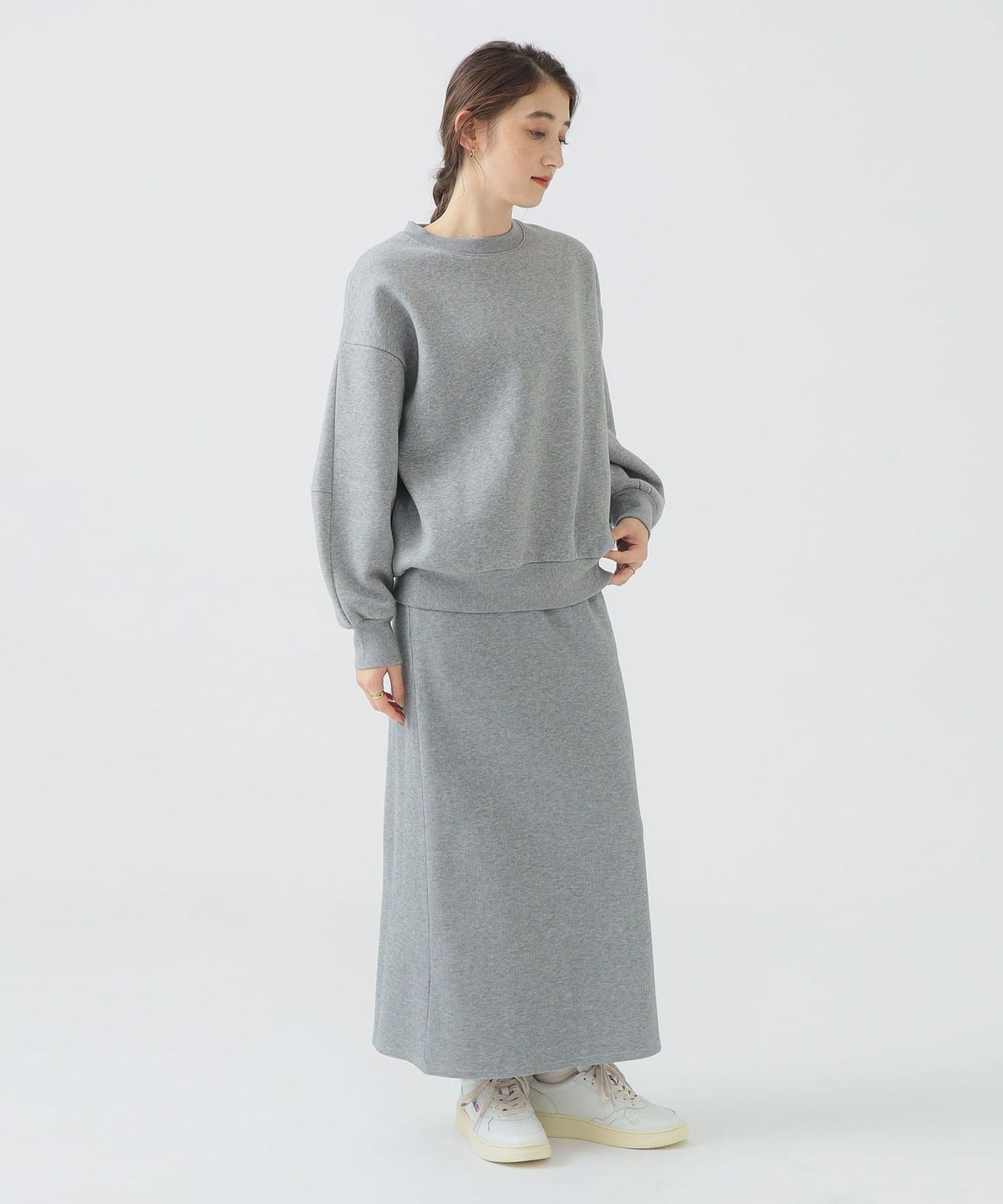 裏起毛カットソー×スカート セット(セットアイテム) ワンピース WOMEN TOP GREY*TOP GREY ONE SIZE 裏起毛カットソー×スカート セット(セットアイテム) ワンピース WOMEN TOP GREY*TOP GREY ONE SIZE