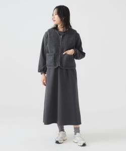 ボア ベスト × カット ワンピース セット
